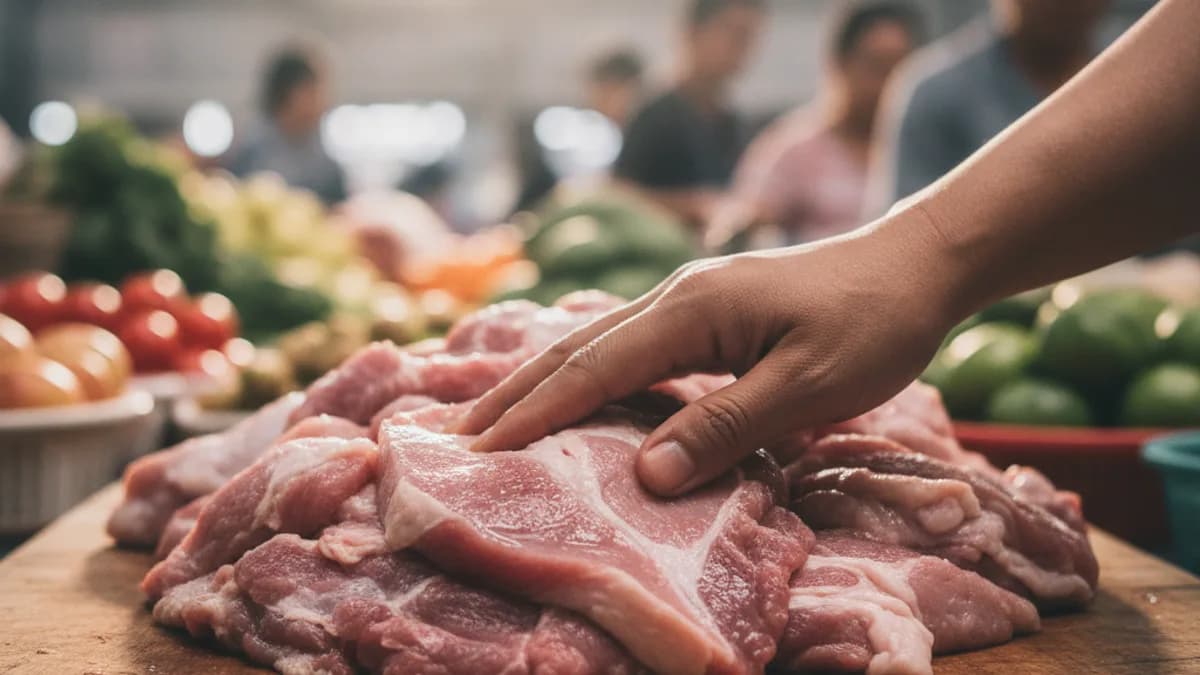 วิธีเลือกหมูสดดูจากสี เนื้อ กลิ่น และผิวสัมผัสในตลาดสดสำหรับร้านอาหาร