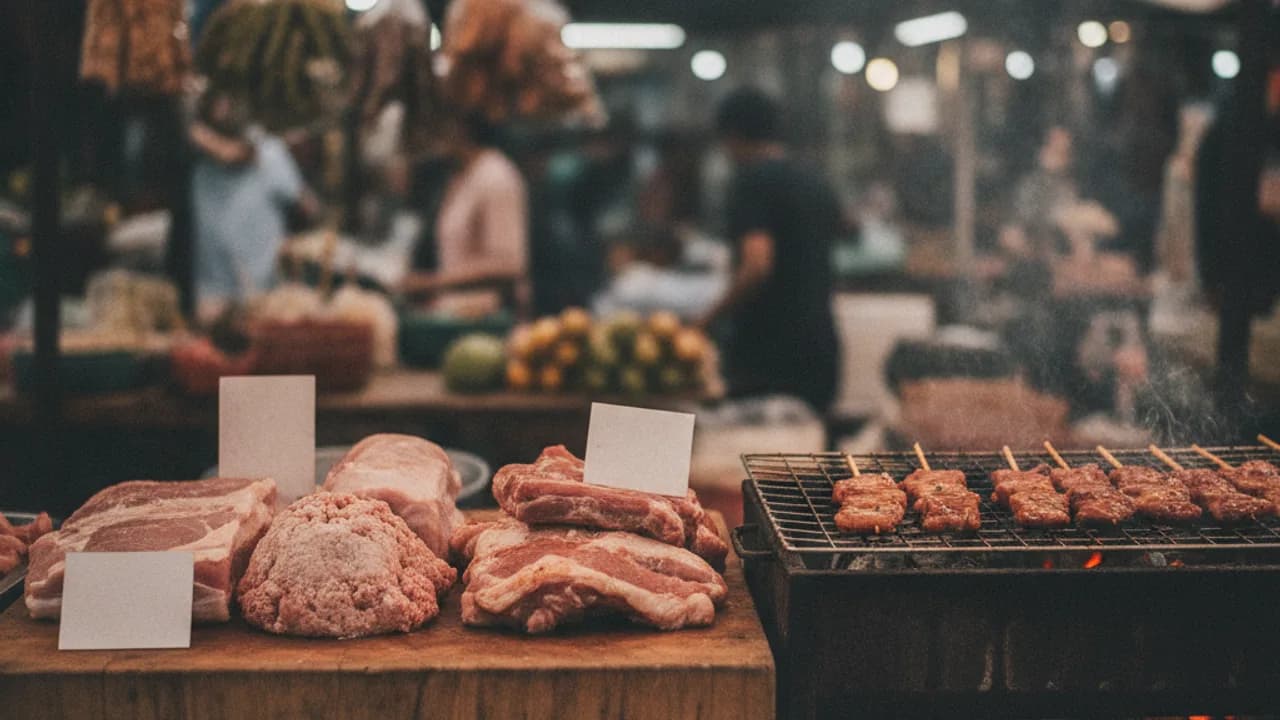 บาร์บีคิวใช้หมูส่วนไหน หมูสันใน ซี่โครงหมู และหมูบดบนเขียงสำหรับทำเมนูปิ้งย่าง