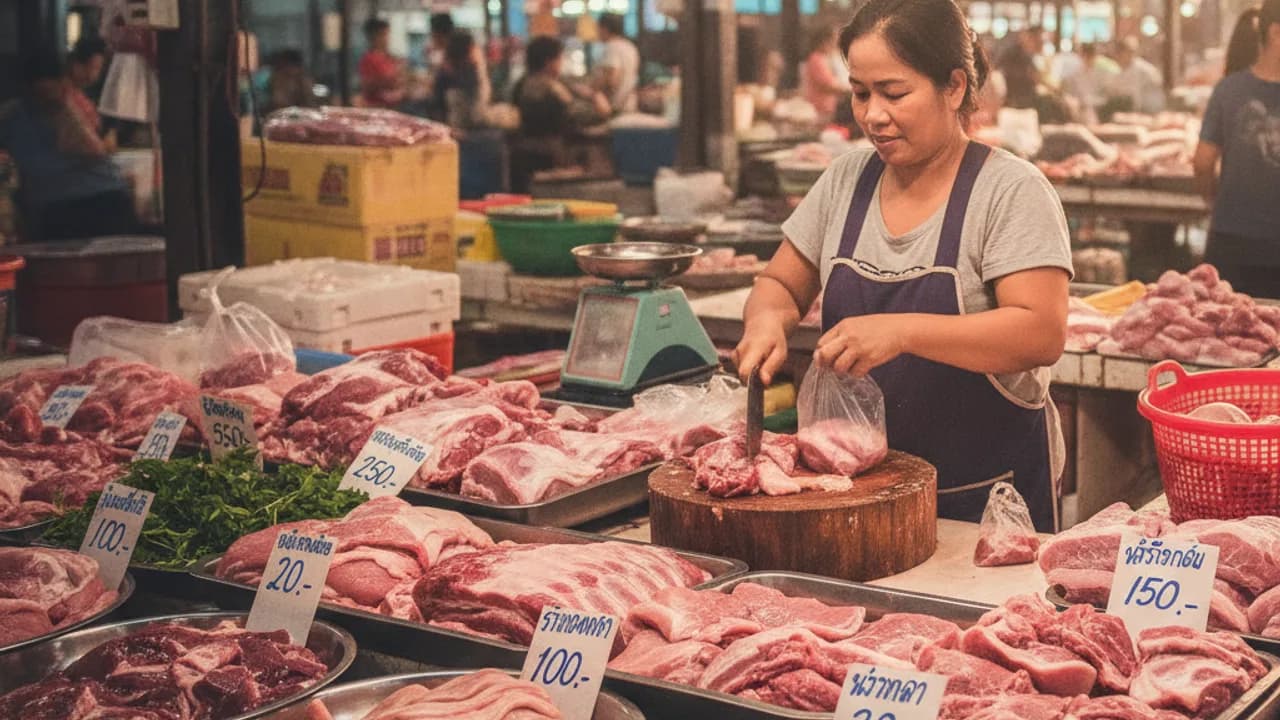 ราคาหมูวันนี้ เทียบราคาเนื้อหมูหน้าเขียงตามส่วนยอดนิยม หมูเนื้อแดง ขาหมู ตับหมู ซี่โครงหมู และหูหมู
